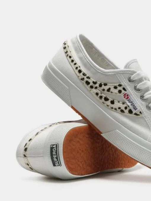 Women Superga - Cotu Swallow Tail Calf Hair Sneakers 2953 (White Dalmatian)