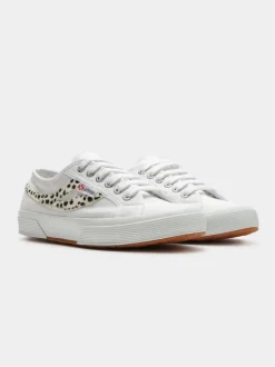 Women Superga - Cotu Swallow Tail Calf Hair Sneakers 2953 (White Dalmatian)