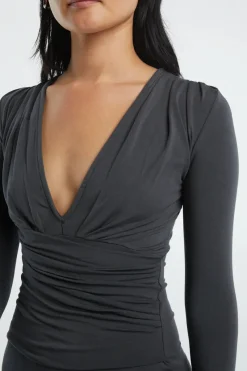 The Line By K - Calli Dress (Deep Grey)