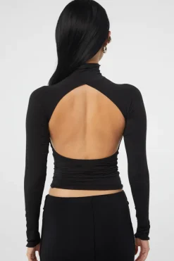 The Line By K - Margaux Turtleneck Top (Black)