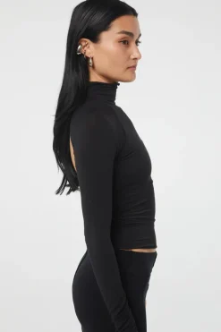The Line By K - Margaux Turtleneck Top (Black)