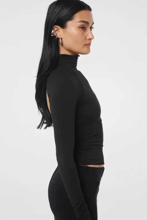 The Line By K - Margaux Turtleneck Top (Black)