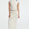 The Line By K - Reese Mock Neck Top (Vanilla)
