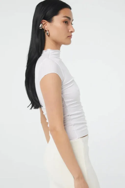The Line By K - Reese Mock Neck Top (Vanilla)