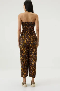 Women Third Form - Blur Out Shirred Strapless Jumpsuit (Orange Blur) FINAL SALE