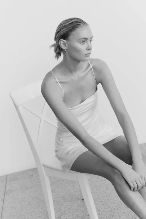 Third Form - Crush Bias Cowl Mini Slip (Cream)