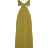 Third Form - Double Crossed Midi Dress (Chartreuse)