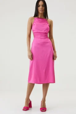 Third Form - Drawn Out Midi Dress (Lipstick)
