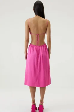 Third Form - Drawn Out Midi Dress (Lipstick)
