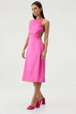 Third Form - Drawn Out Midi Dress (Lipstick)