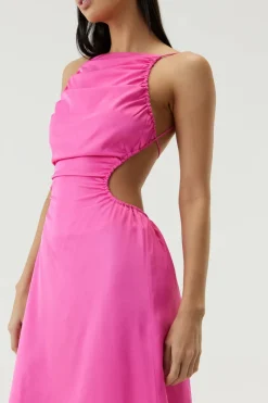 Third Form - Drawn Out Midi Dress (Lipstick)