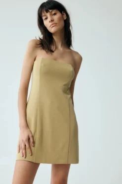 Third Form - FORM STRAPLESS MINI DRESS (KHAKI)