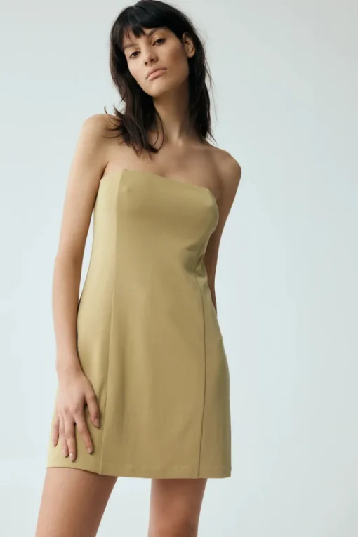 Third Form - FORM STRAPLESS MINI DRESS (KHAKI)