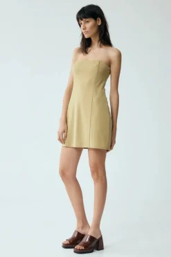 Third Form - FORM STRAPLESS MINI DRESS (KHAKI)