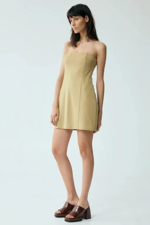 Third Form - FORM STRAPLESS MINI DRESS (KHAKI)