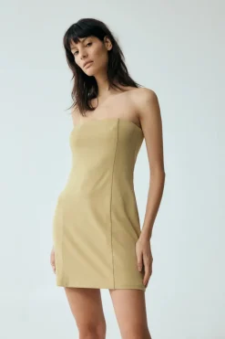 Third Form - FORM STRAPLESS MINI DRESS (KHAKI)