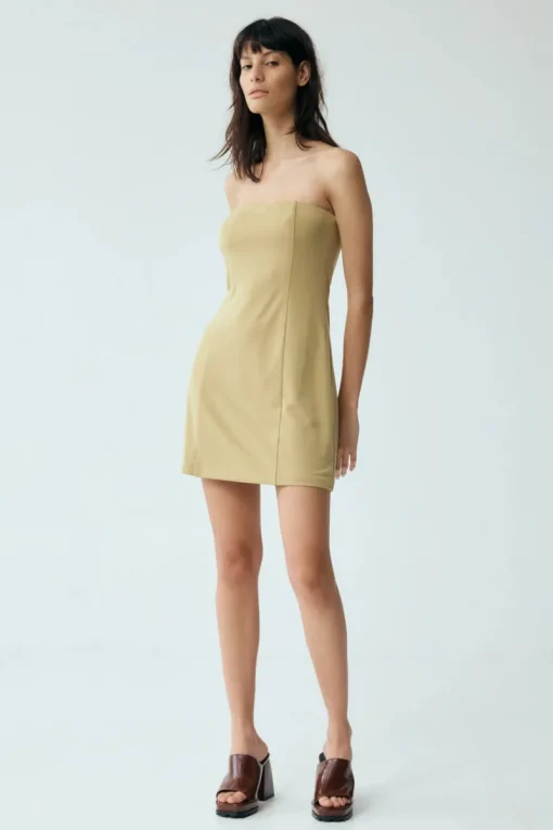 Third Form - FORM STRAPLESS MINI DRESS (KHAKI)