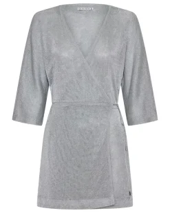 Third Form - HEAVY METAL KNIT WRAP DRESS (SILVER)