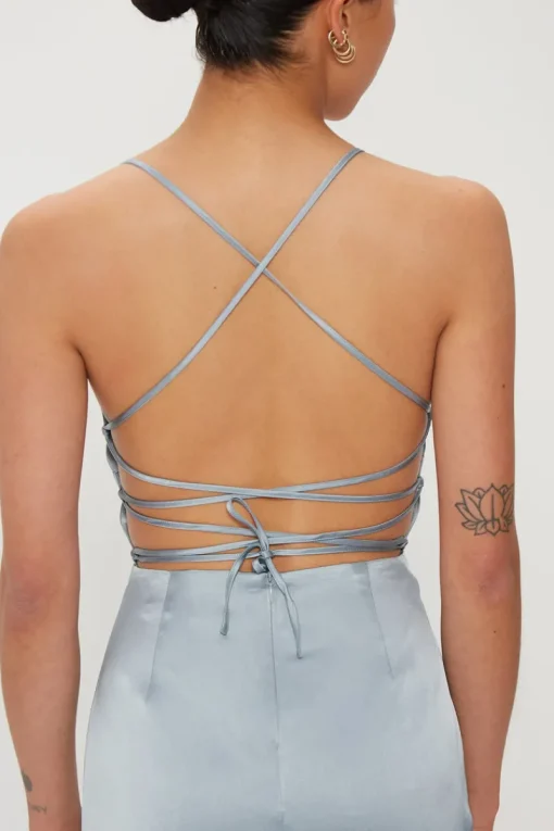 Third Form - Long Nights Lace Back Dress (Powder Blue)