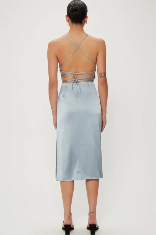Third Form - Long Nights Lace Back Dress (Powder Blue)
