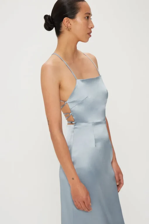Third Form - Long Nights Lace Back Dress (Powder Blue)