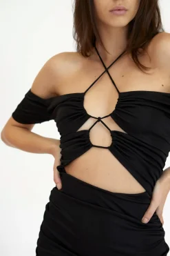 Third Form - Look Through Off Shoulder Mini (Black)