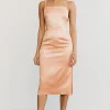 Third Form - Loose Ends Midi Dress (Peach) FINAL SALE
