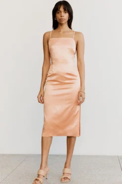 Third Form - Loose Ends Midi Dress (Peach) FINAL SALE