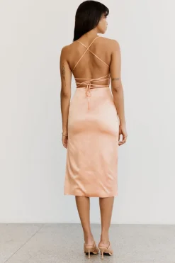 Third Form - Loose Ends Midi Dress (Peach) FINAL SALE