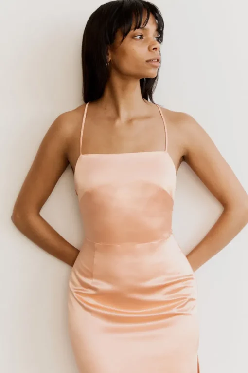 Third Form - Loose Ends Midi Dress (Peach) FINAL SALE