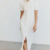 Third Form - Marble Midi Shirt Dress (Off White)