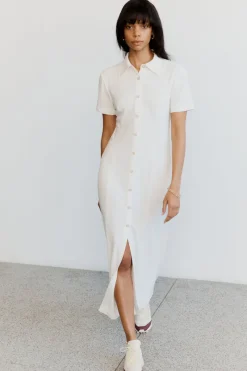 Third Form - Marble Midi Shirt Dress (Off White)