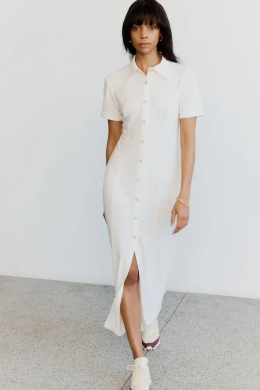 Third Form - Marble Midi Shirt Dress (Off White)