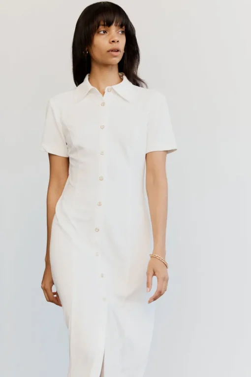 Third Form - Marble Midi Shirt Dress (Off White)