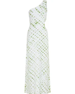 Third Form - Ring Out One Shoulder Maxi (Olive Hand Tie Dye)