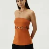 Third Form - Tie Down Strapless Top (Burnt Orange) FINAL SALE