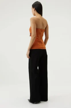 Third Form - Tie Down Strapless Top (Burnt Orange) FINAL SALE