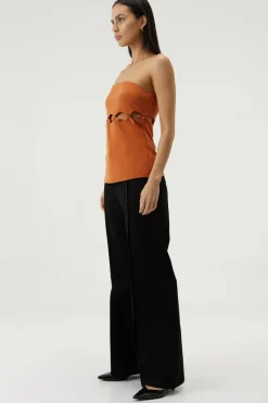 Third Form - Tie Down Strapless Top (Burnt Orange) FINAL SALE
