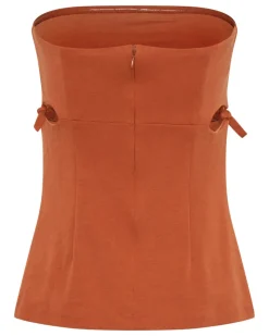 Third Form - Tie Down Strapless Top (Burnt Orange) FINAL SALE