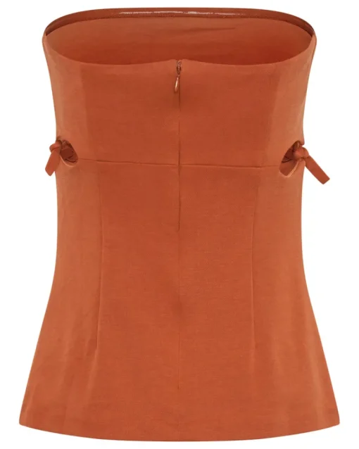 Third Form - Tie Down Strapless Top (Burnt Orange) FINAL SALE