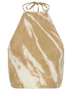 Third Form - TWIST THROUGH BIAS HALTER TOP (TAN TIE DYE) FINAL SALE