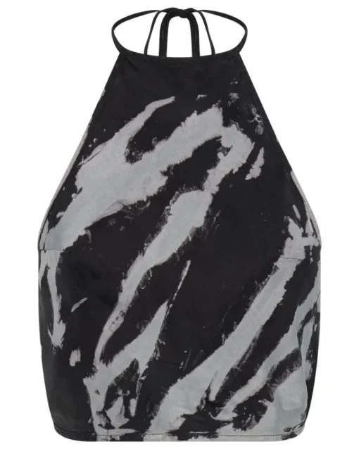 Third Form - TWIST THROUGH BIAS HALTER TOP (BLACK TIE DYE) FINAL SALE