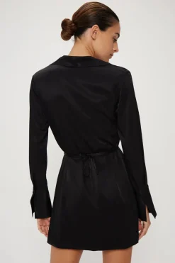 Women Third Form - Under Current Wrap Shirt Dress (Black)