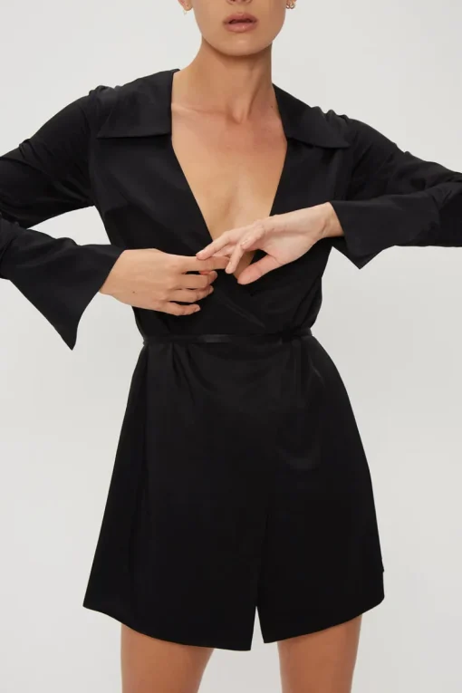 Women Third Form - Under Current Wrap Shirt Dress (Black)