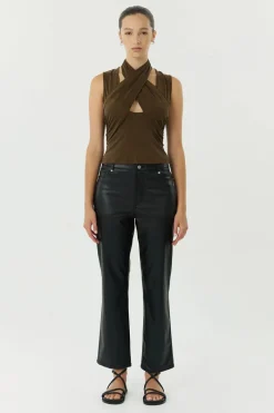Third Form - WISTERIA WRAP NECK TANK TOP (CHOCOLATE)