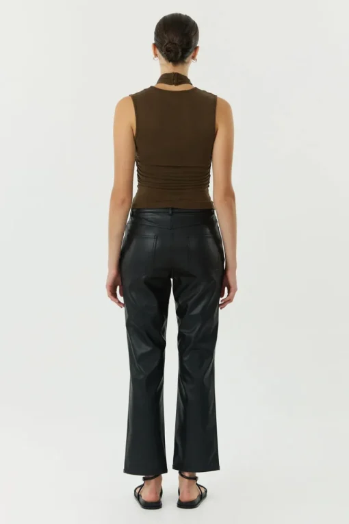 Third Form - WISTERIA WRAP NECK TANK TOP (CHOCOLATE)