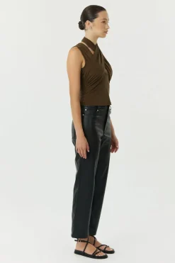 Third Form - WISTERIA WRAP NECK TANK TOP (CHOCOLATE)