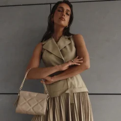 Women Vestirsi VERSTIRSI - ELLA BEIGE QUILTED CROSSBODY BAG