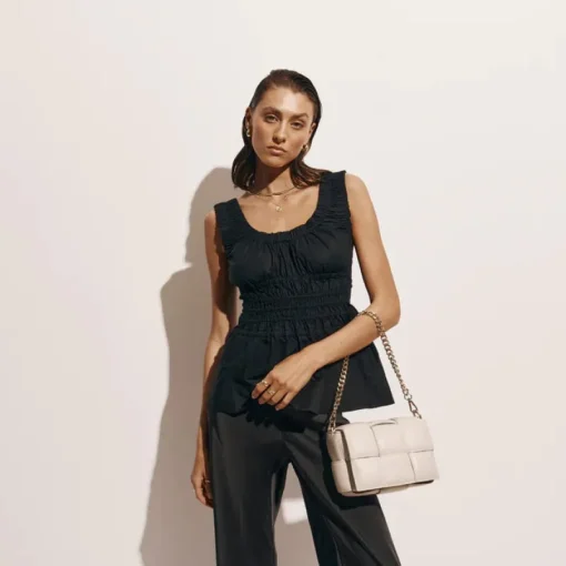 Women Vestirsi - MARGOT LEATHER WOVEN BAG (IVORY)