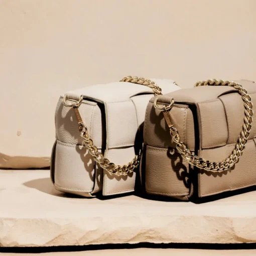 Women Vestirsi - MARGOT LEATHER WOVEN BAG (BEIGE)